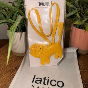 latico Yellow Leather Lion Bag Charm